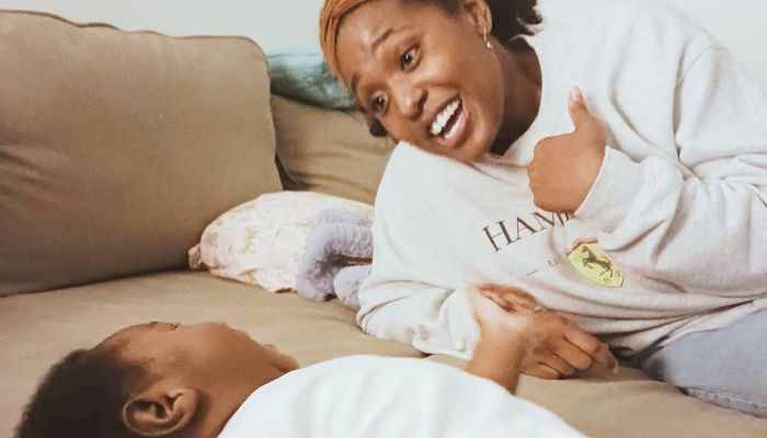 teaching artist talking to baby