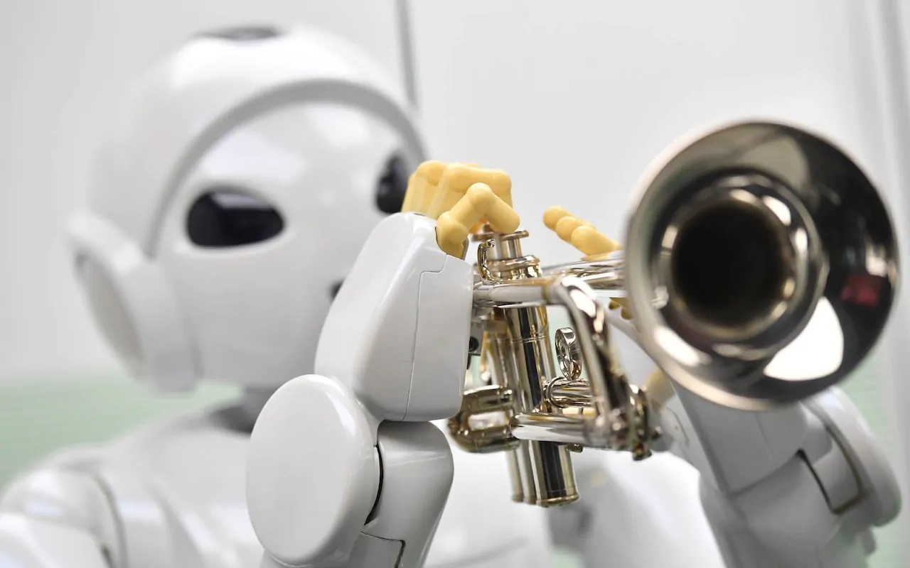 robot playing trumpet