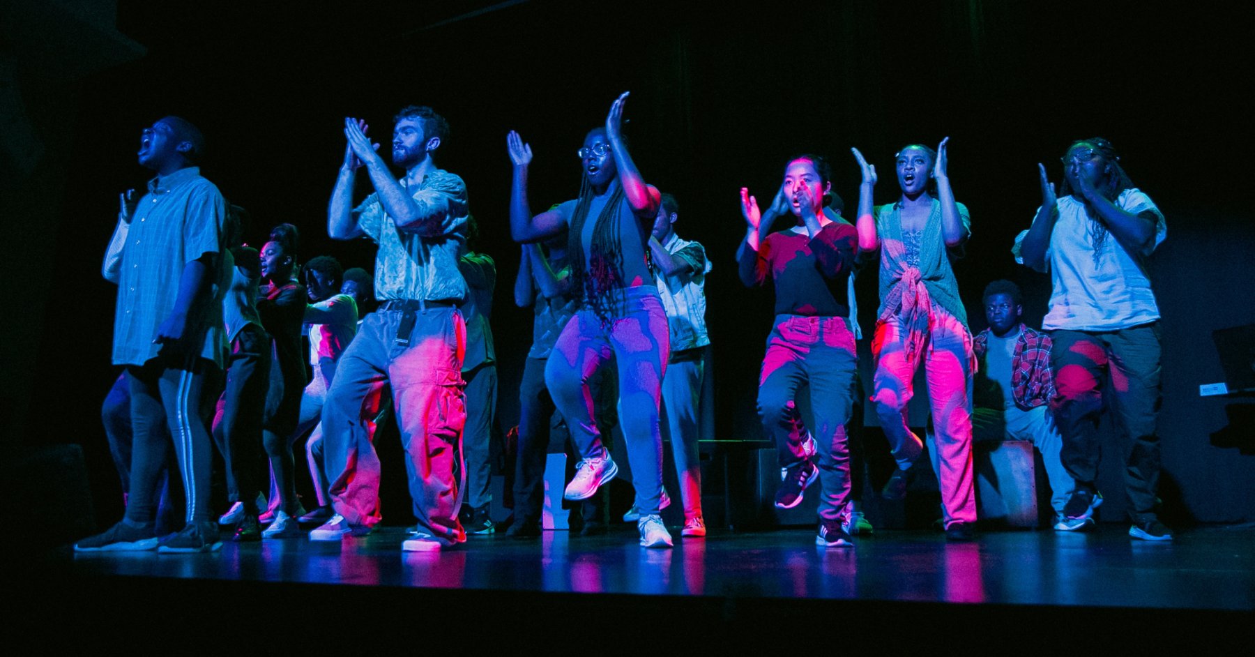 teen ensemble participants onstage